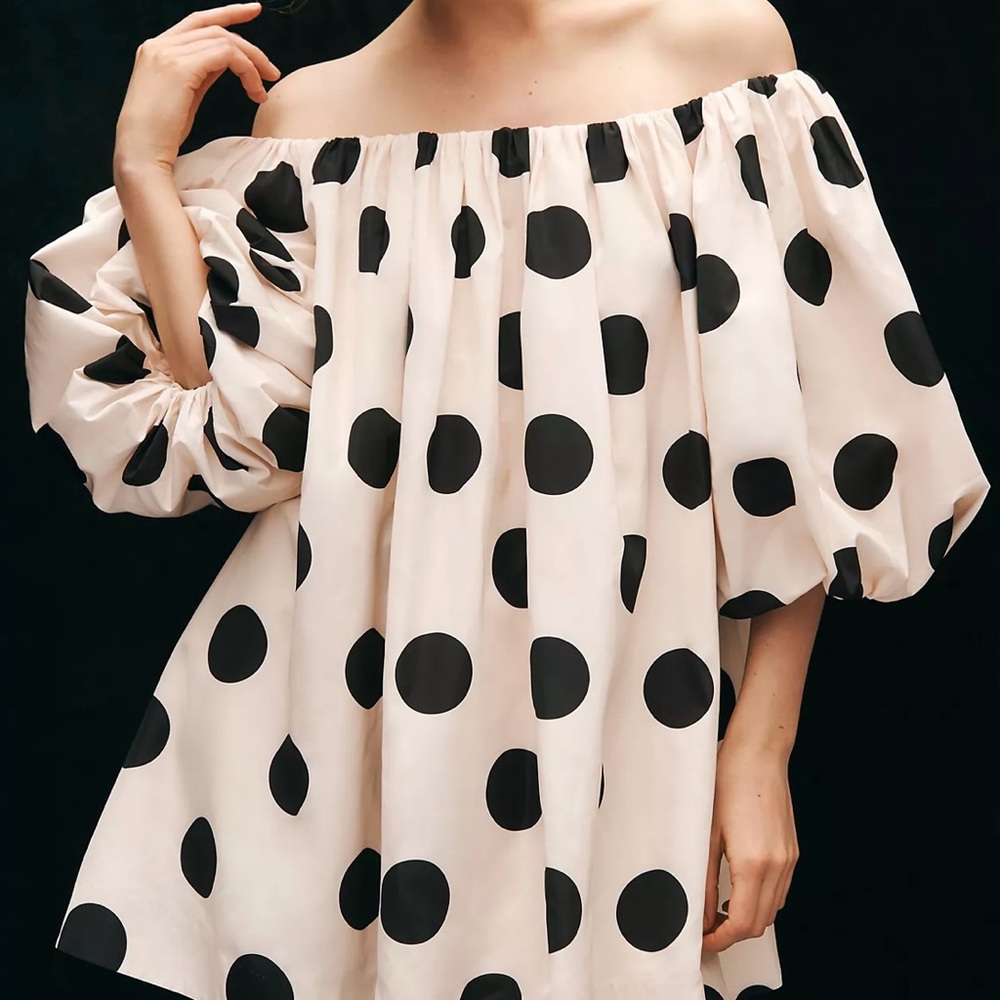 Puff-Sleeve Off-The-Shoulder Mini Dress